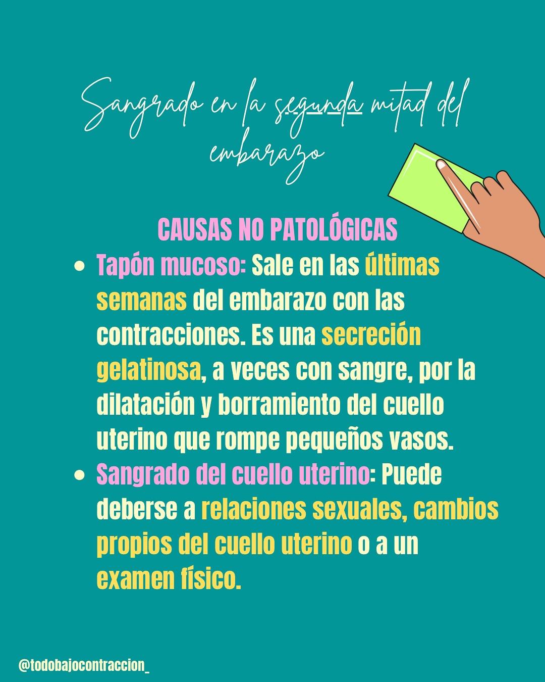 Carrusel ilustrado de Todo Bajo Contracción: Sangrado en el embarazo: causas