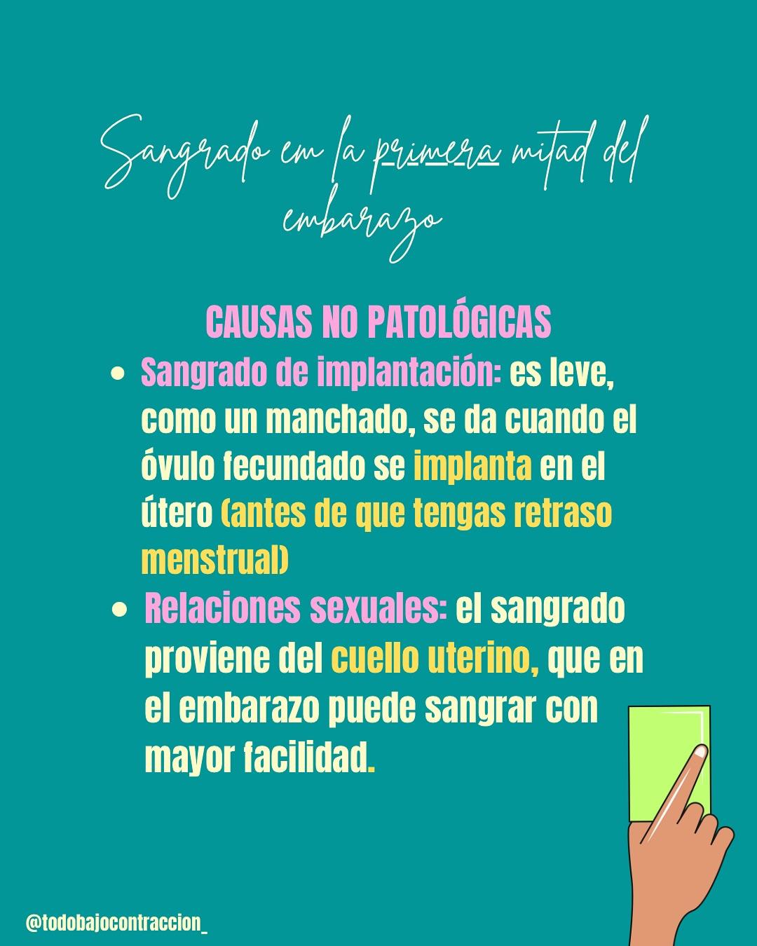 Carrusel ilustrado de Todo Bajo Contracción: Sangrado en el embarazo: causas