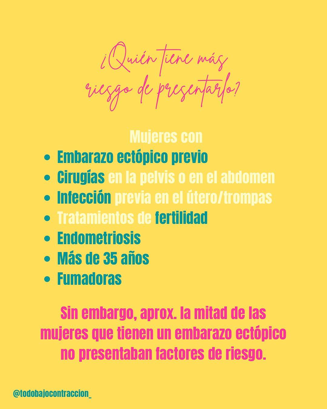 Carrusel ilustrado de Todo Bajo Contracción: Embarazo ectópico