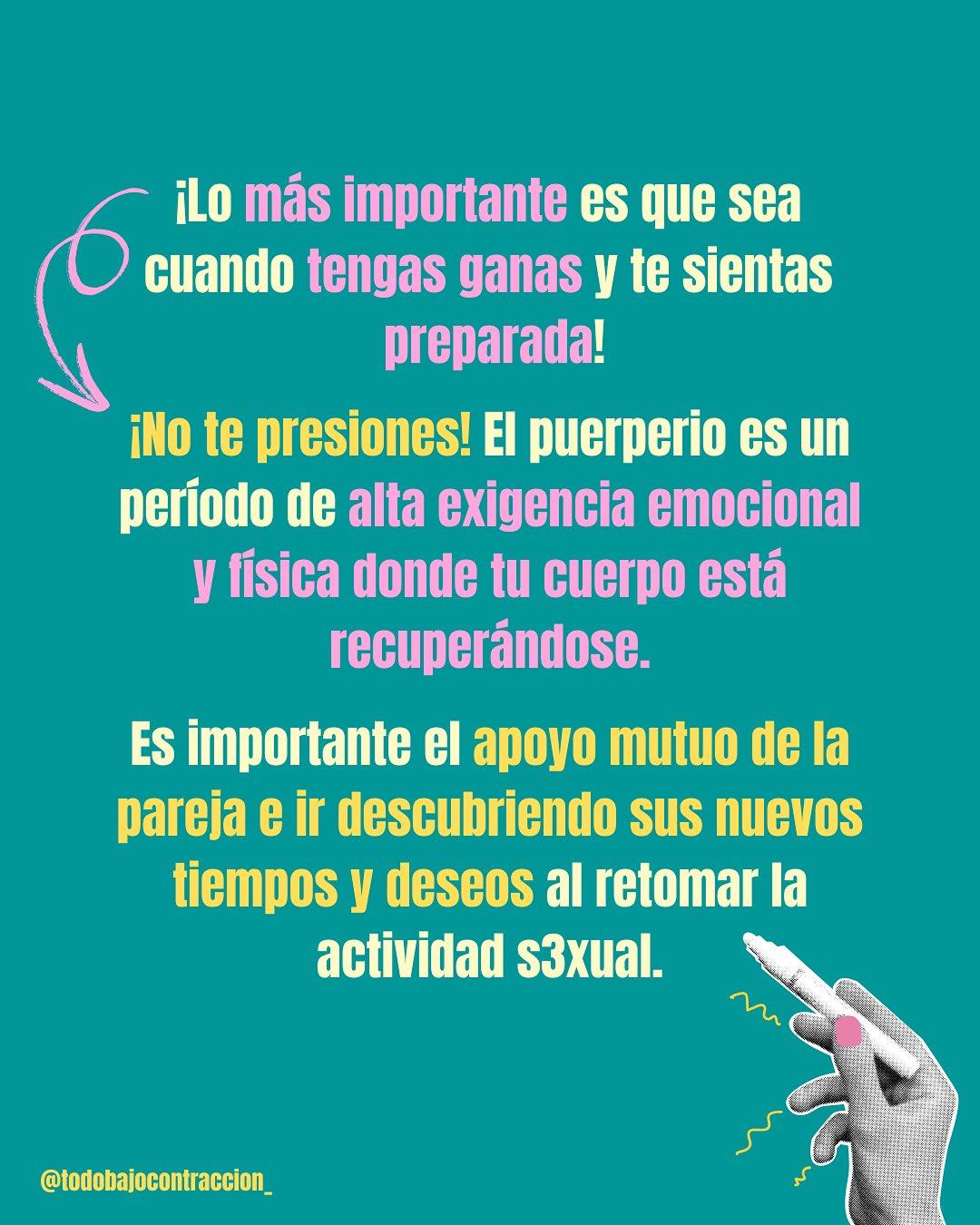 Carrusel ilustrado de Todo Bajo Contracción: Relaciones sexuales en el embarazo y el posparto