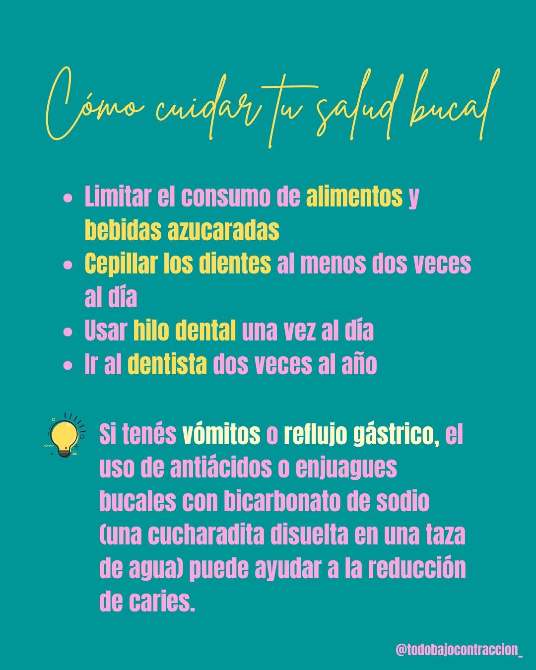Carrusel ilustrado de Todo Bajo Contracción: Odontólogo en el embarazo