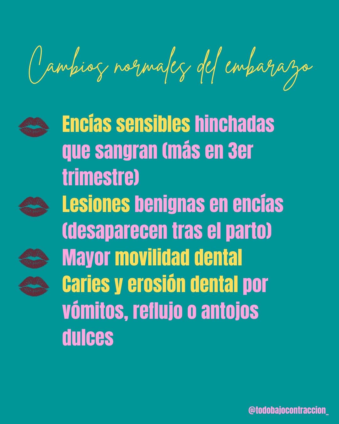 Carrusel ilustrado de Todo Bajo Contracción: Odontólogo en el embarazo