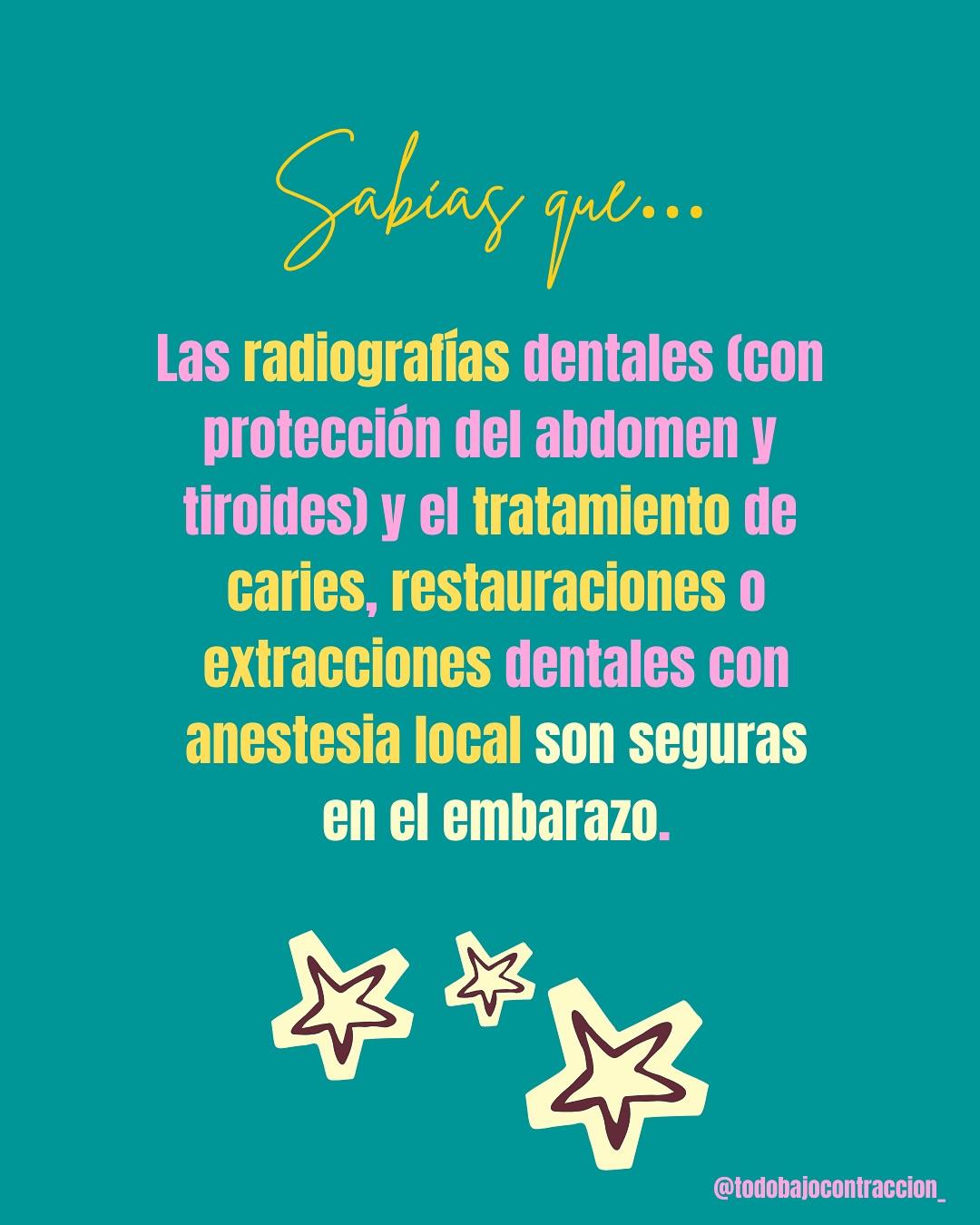 Carrusel ilustrado de Todo Bajo Contracción: Odontólogo en el embarazo