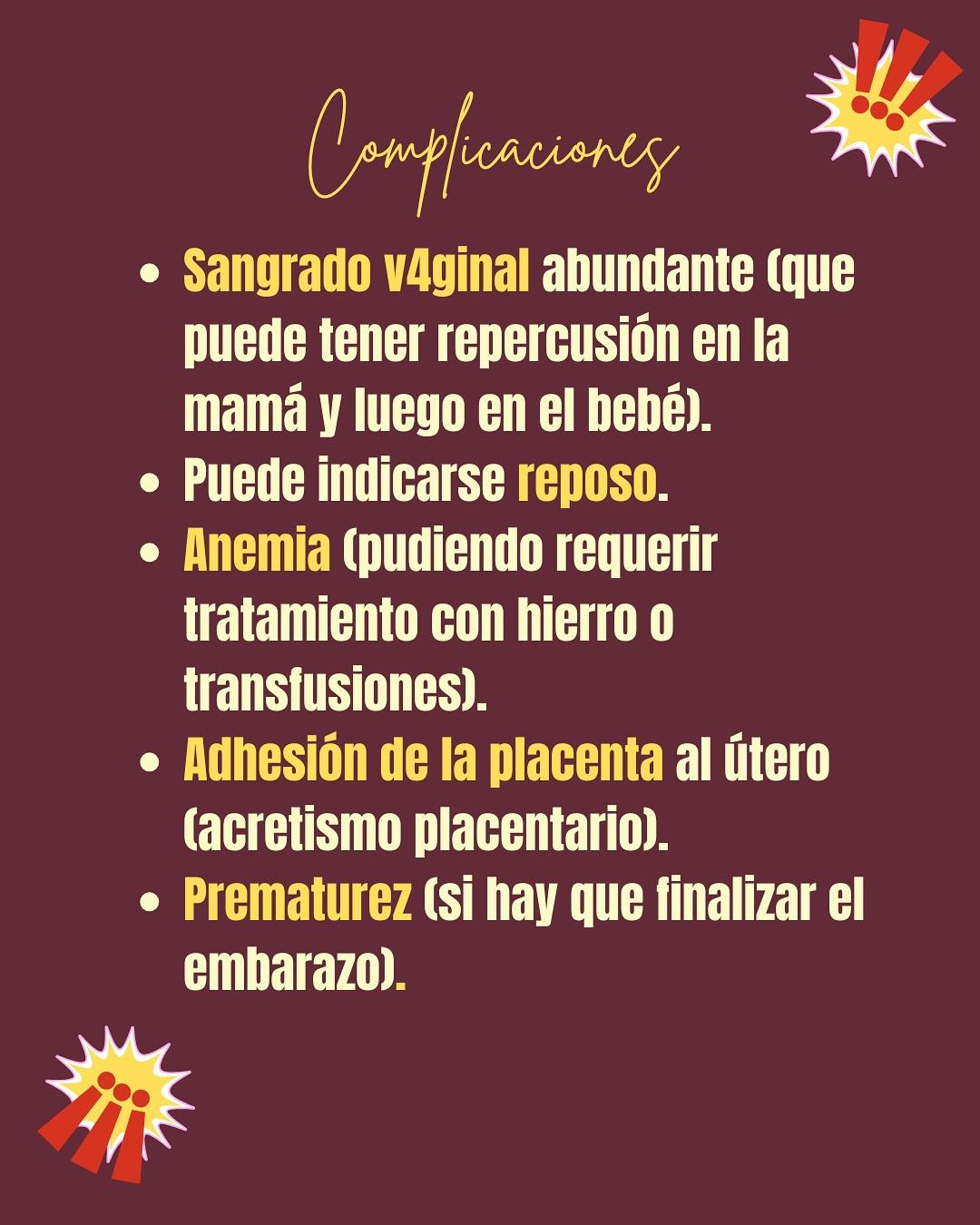 Carrusel ilustrado de Todo Bajo Contracción: Placenta previa o baja