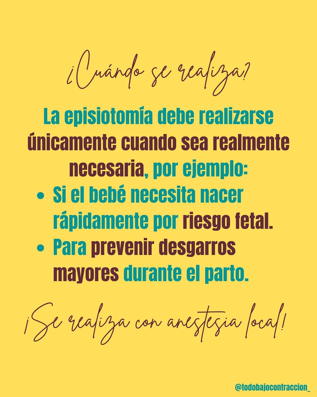 Carrusel ilustrado de Todo Bajo Contracción: Episiotomía: cuándo se hace