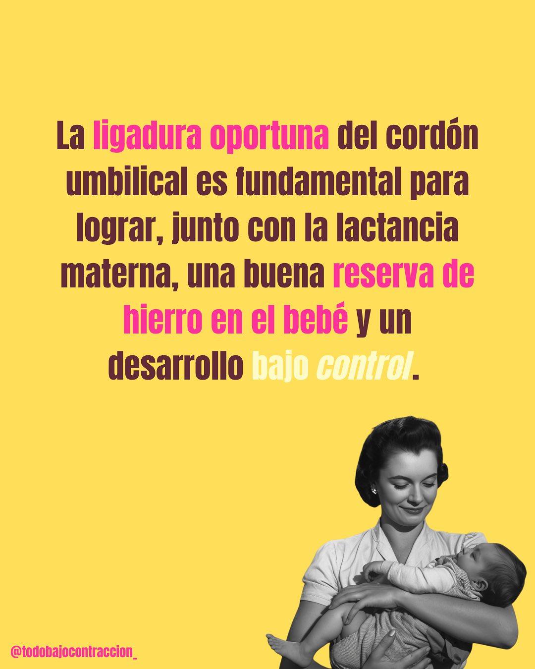 Carrusel ilustrado de Todo Bajo Contracción: Corte del cordón umbilical: ¿cuándo?