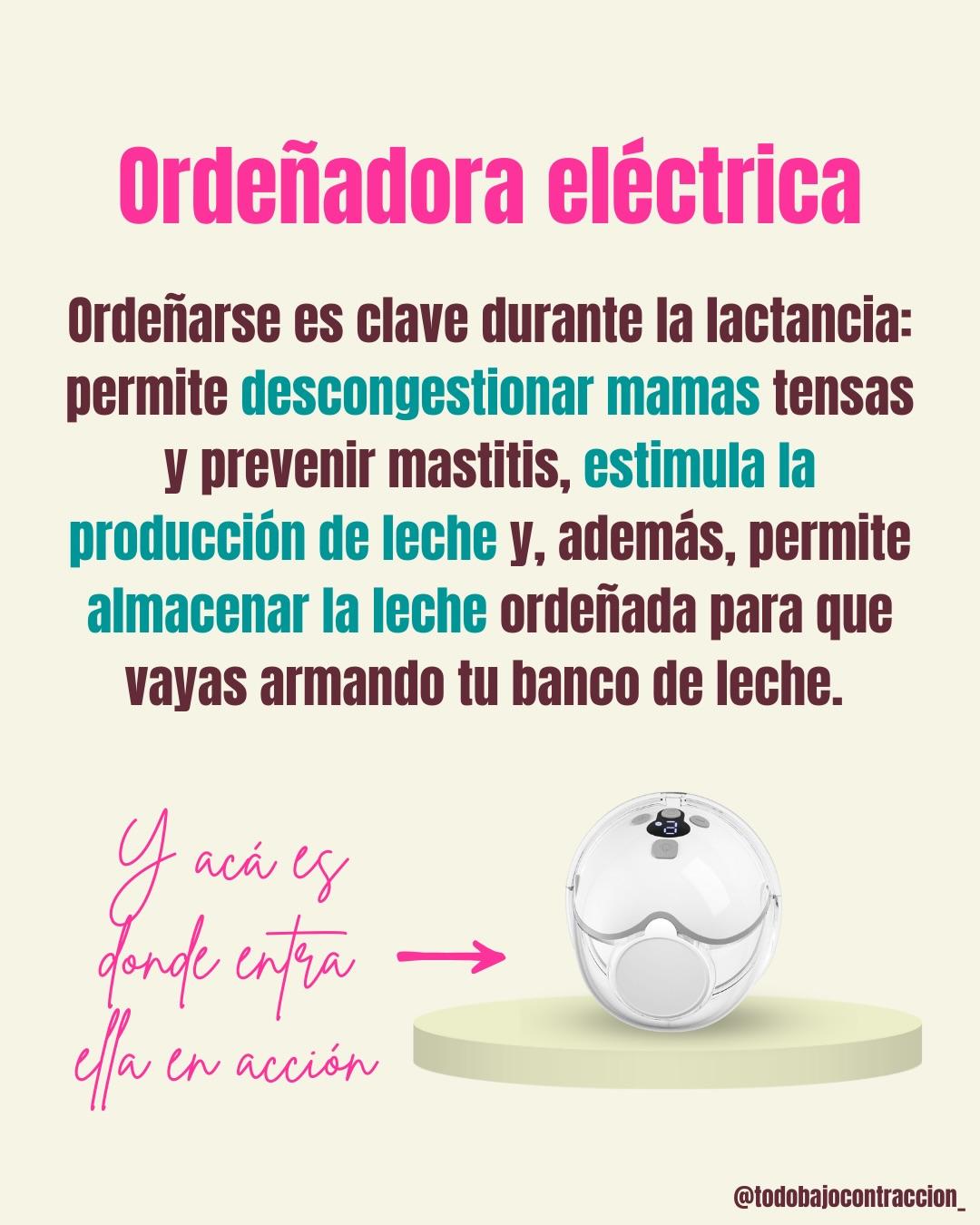 Carrusel ilustrado de Todo Bajo Contracción: Ordeñadora eléctrica para la lactancia