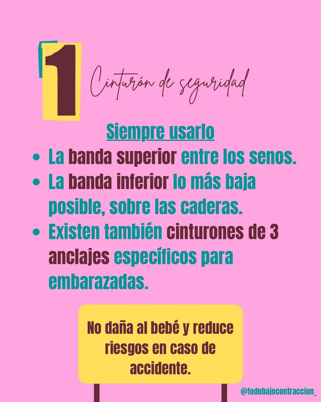 Carrusel ilustrado de Todo Bajo Contracción: Manejar en el embarazo: precauciones