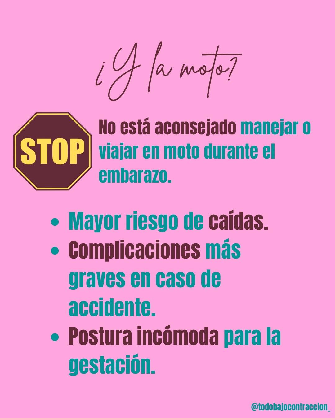 Carrusel ilustrado de Todo Bajo Contracción: Manejar en el embarazo: precauciones