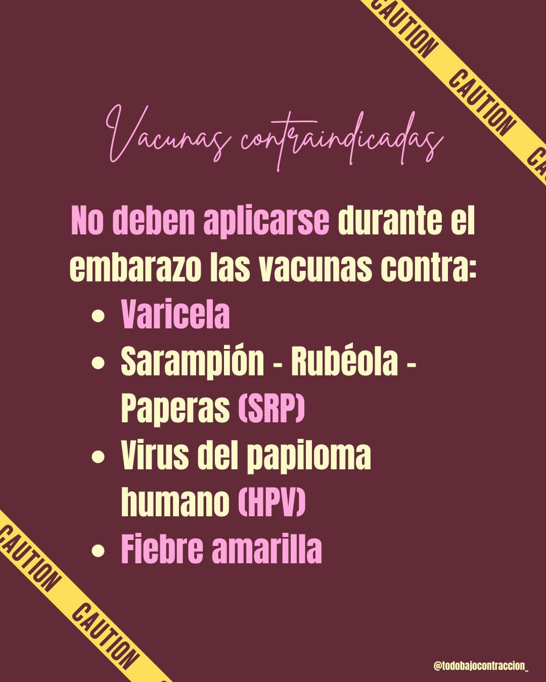Carrusel ilustrado de Todo Bajo Contracción: Vacunas en el embarazo