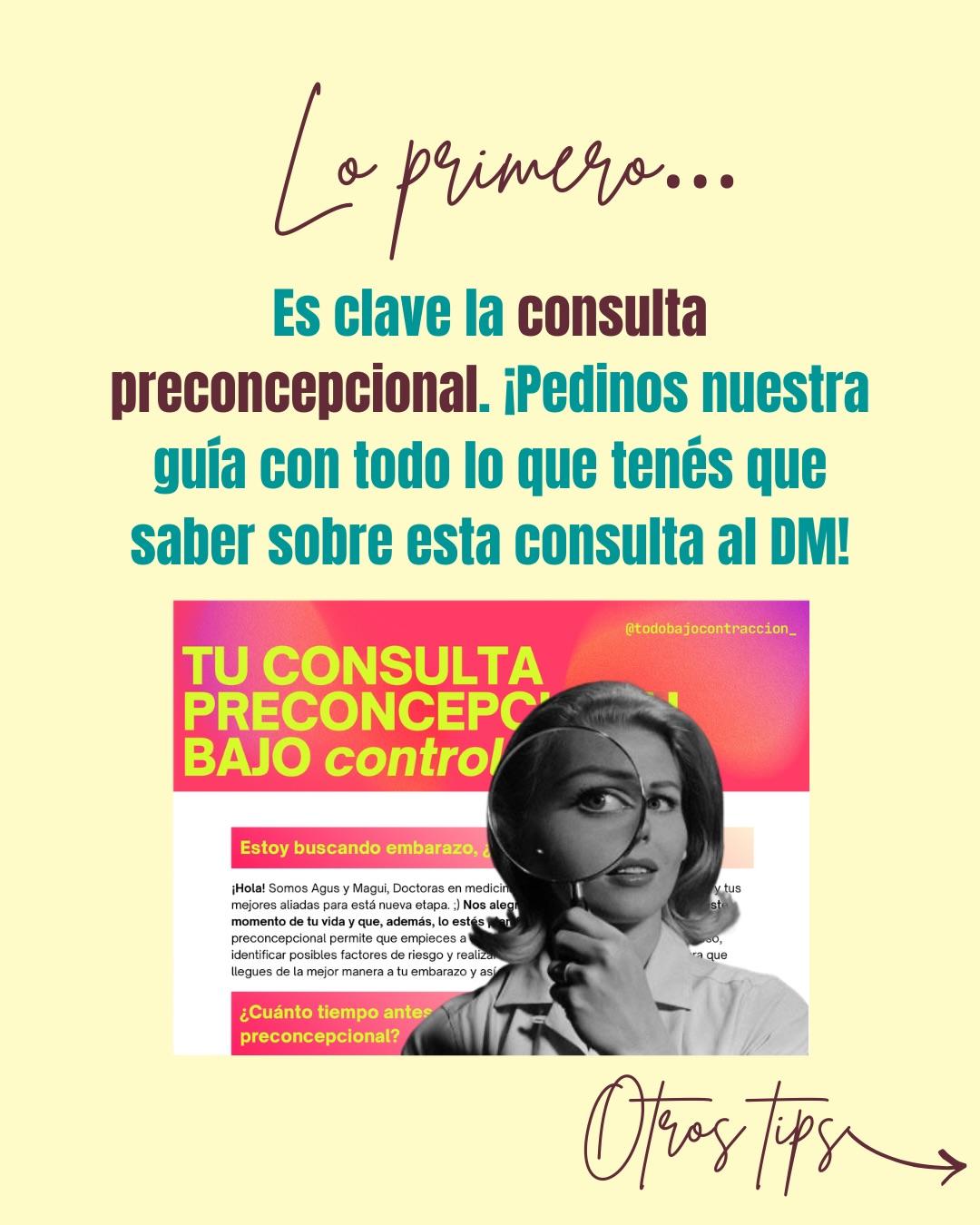 Carrusel ilustrado de Todo Bajo Contracción: Buscar embarazo: recomendaciones