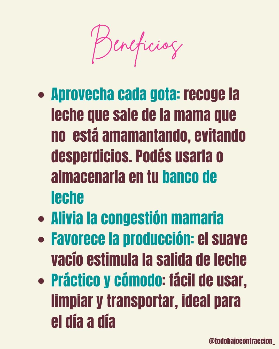 Carrusel ilustrado de Todo Bajo Contracción: Colector de leche materna