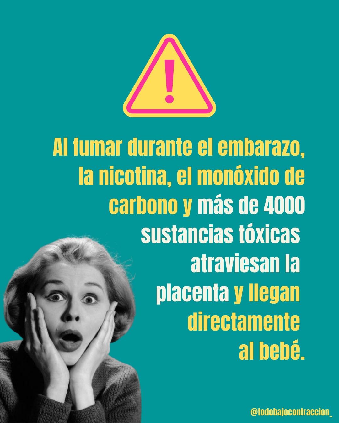 Carrusel ilustrado de Todo Bajo Contracción: Fumar en el embarazo y la lactancia