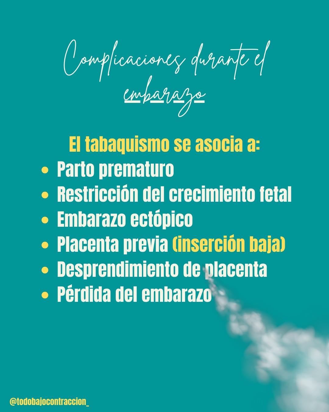 Carrusel ilustrado de Todo Bajo Contracción: Fumar en el embarazo y la lactancia