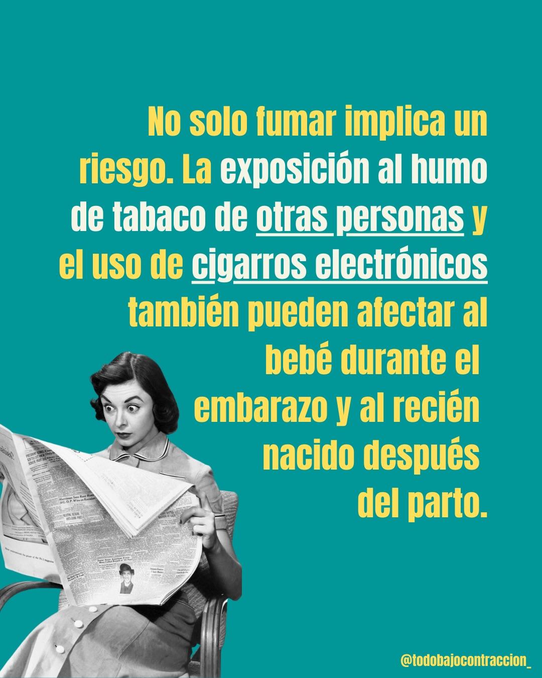 Carrusel ilustrado de Todo Bajo Contracción: Fumar en el embarazo y la lactancia