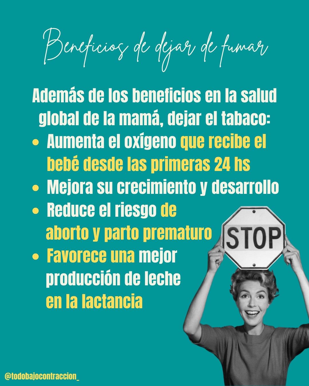 Carrusel ilustrado de Todo Bajo Contracción: Fumar en el embarazo y la lactancia