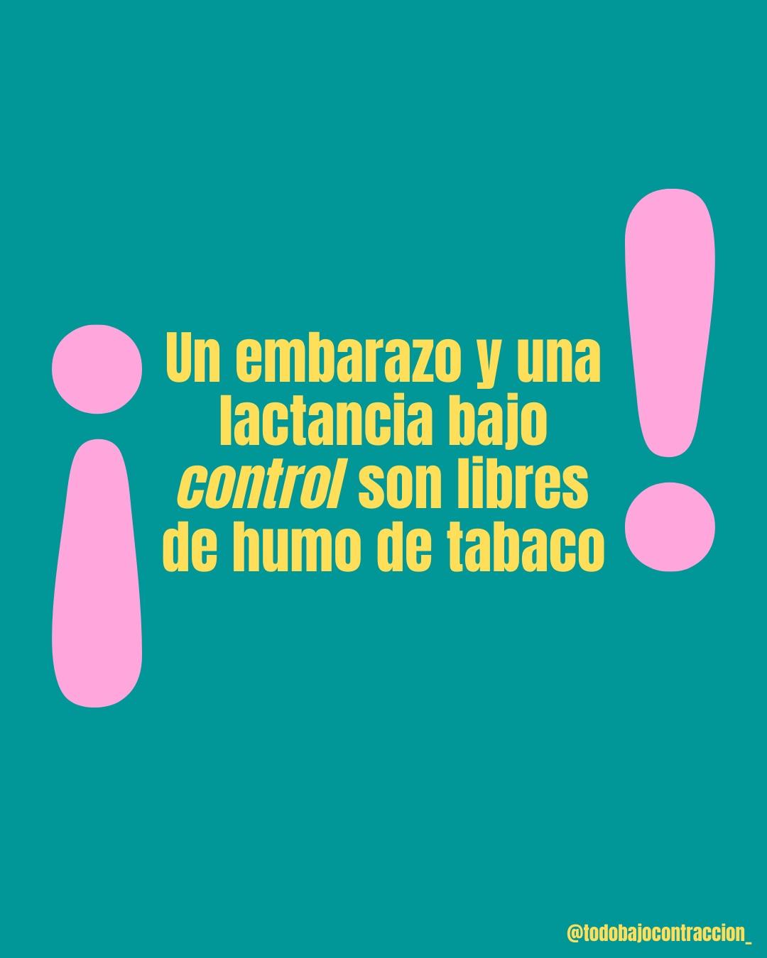 Carrusel ilustrado de Todo Bajo Contracción: Fumar en el embarazo y la lactancia