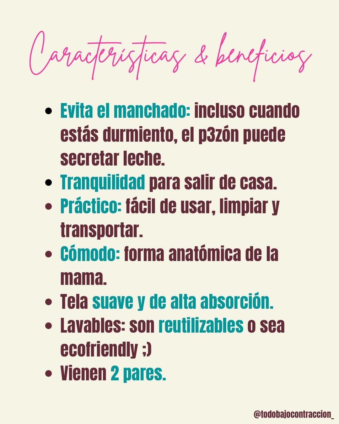 Carrusel ilustrado de Todo Bajo Contracción: Pads mamarios reutilizables