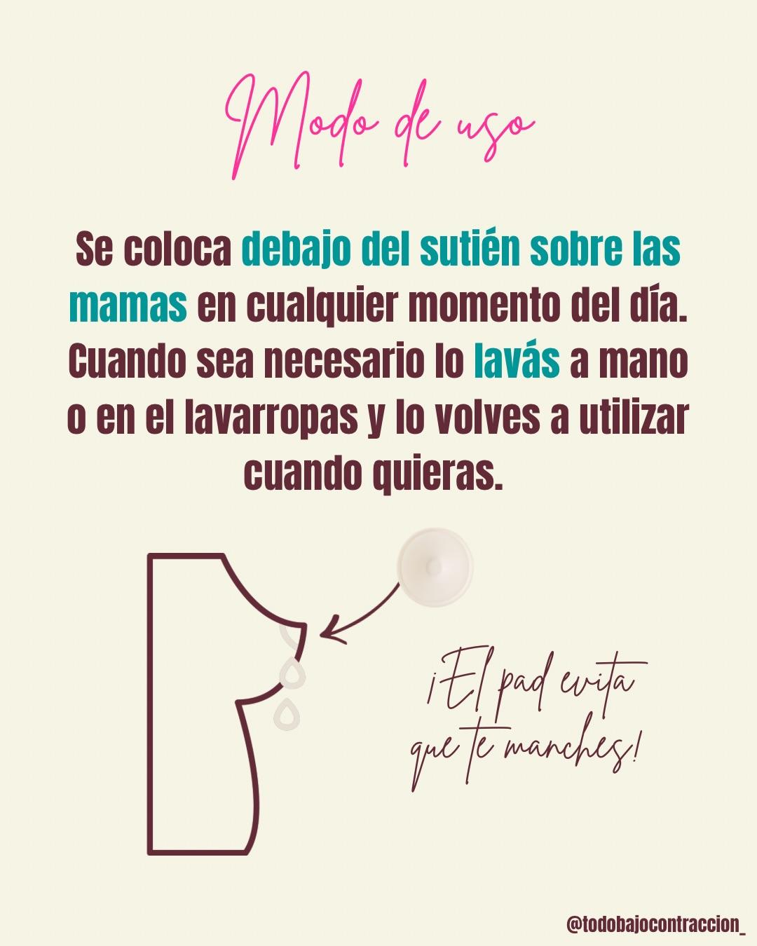 Carrusel ilustrado de Todo Bajo Contracción: Pads mamarios reutilizables