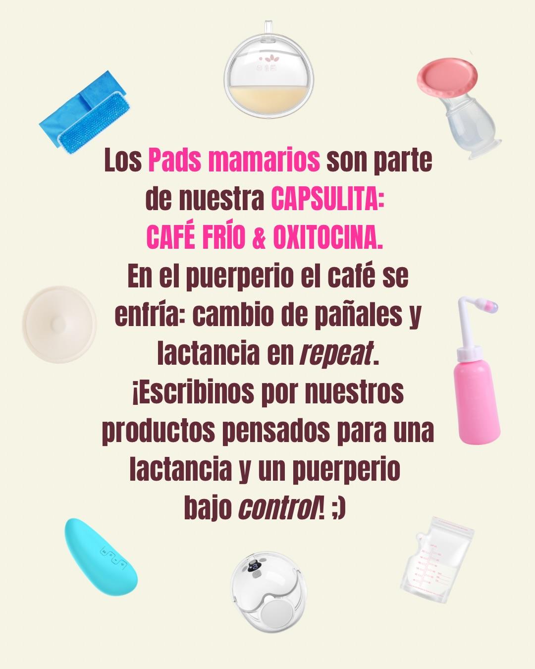 Carrusel ilustrado de Todo Bajo Contracción: Pads mamarios reutilizables