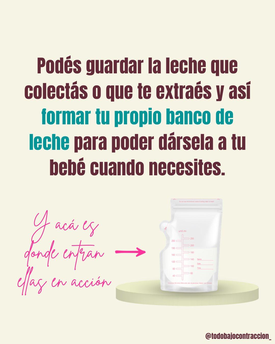 Carrusel ilustrado de Todo Bajo Contracción: Bolsas para almacenar leche materna