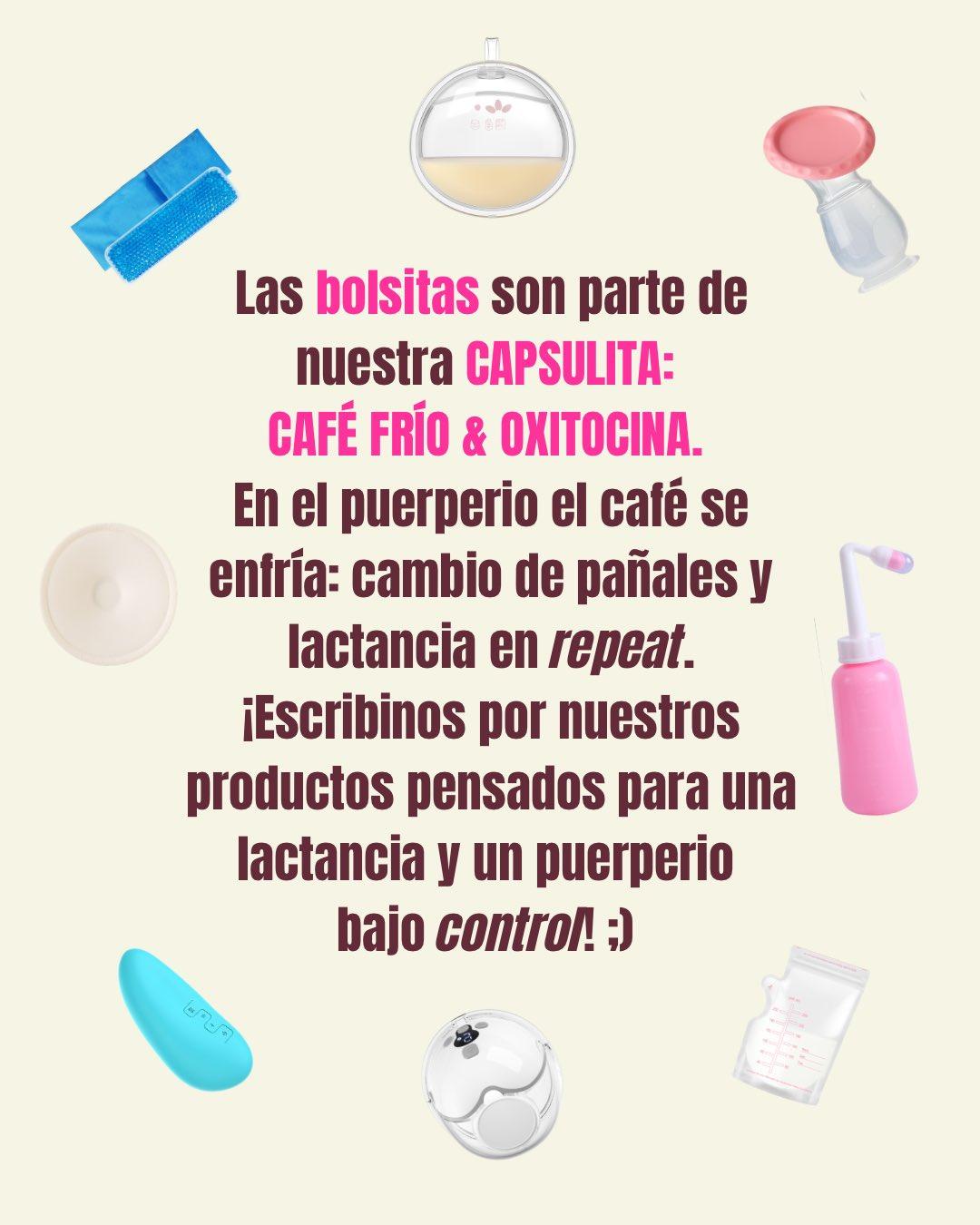 Carrusel ilustrado de Todo Bajo Contracción: Bolsas para almacenar leche materna