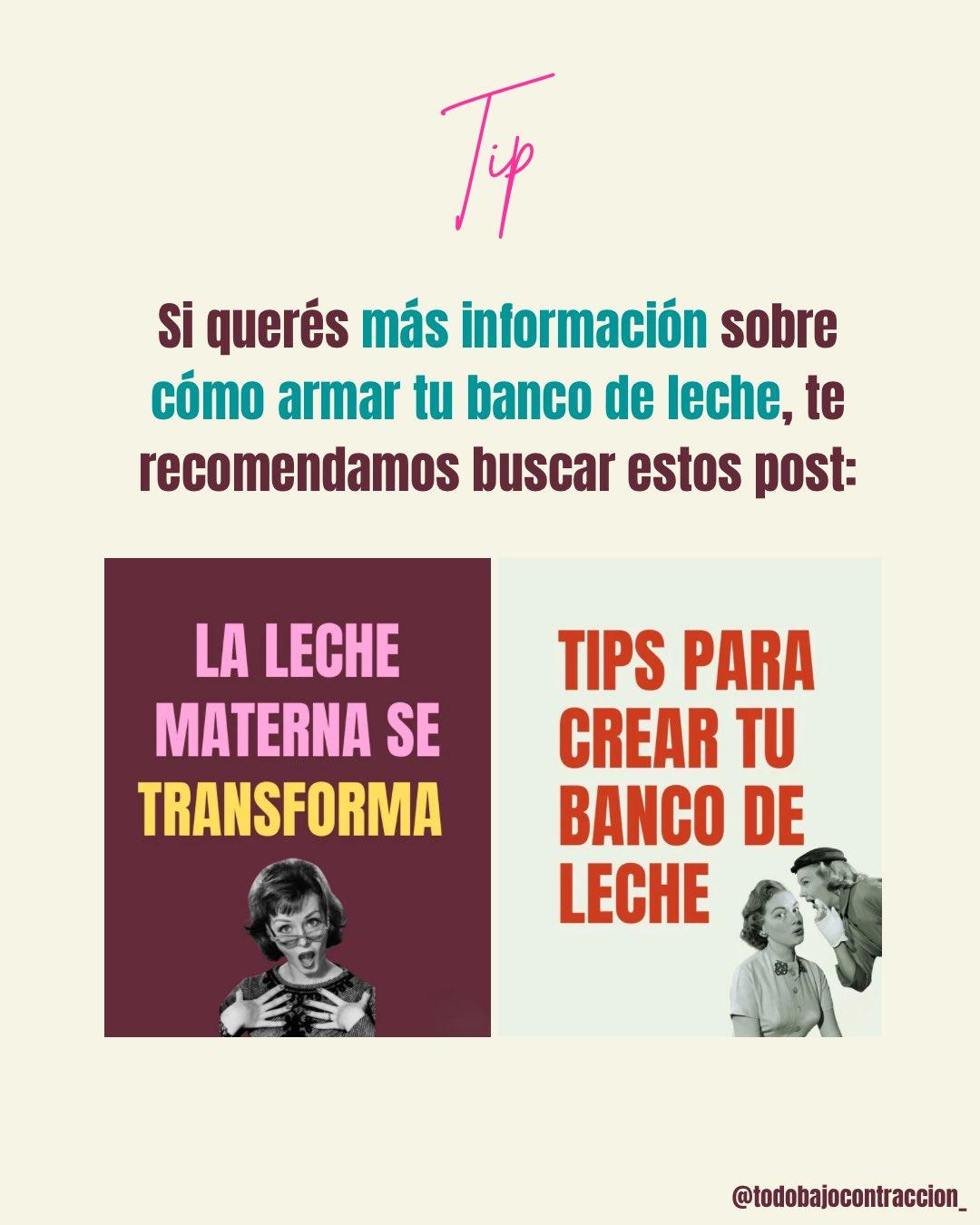 Carrusel ilustrado de Todo Bajo Contracción: Bolsas para almacenar leche materna