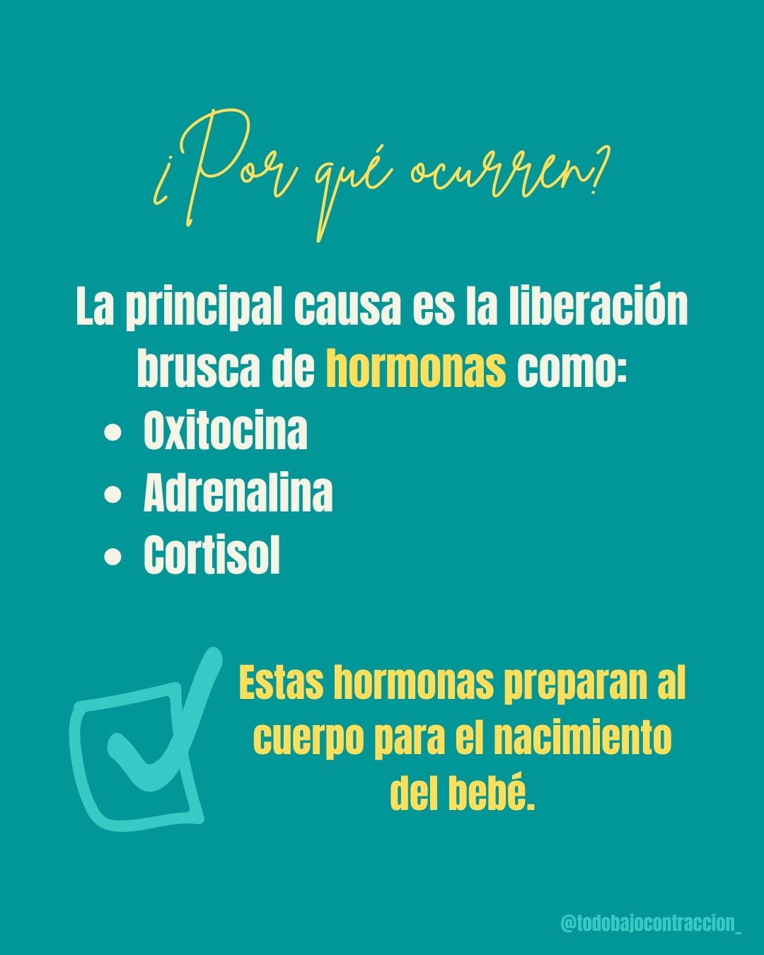 Carrusel ilustrado de Todo Bajo Contracción: Temblores en el parto y el posparto