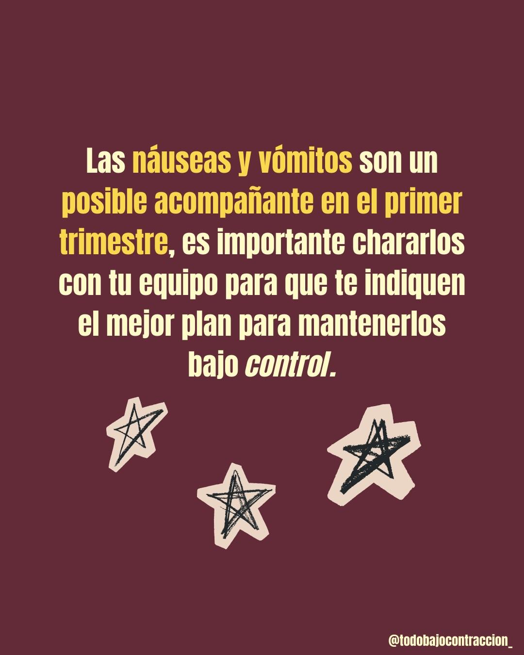 Carrusel ilustrado de Todo Bajo Contracción: Náuseas y vómitos en el embarazo