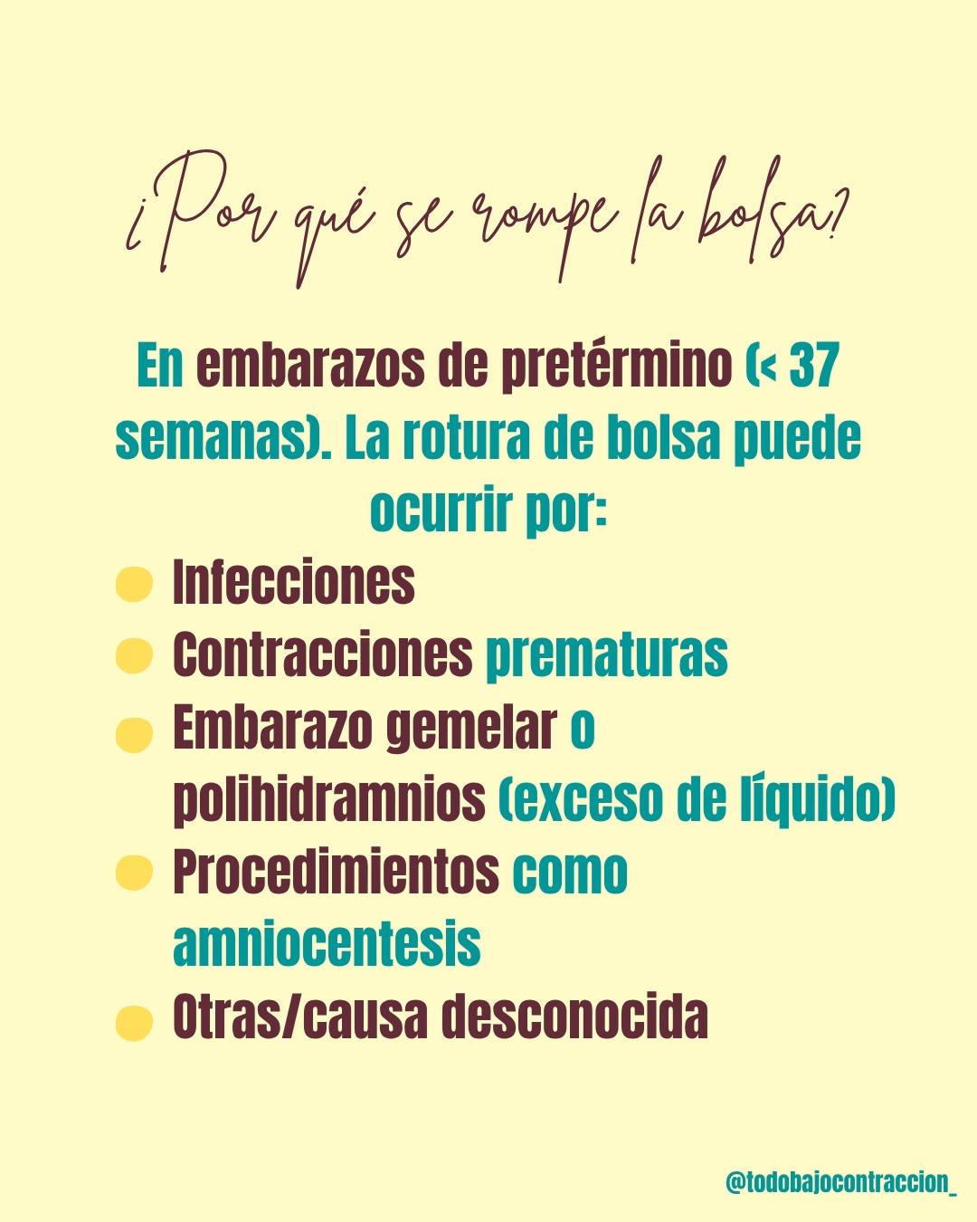 Carrusel ilustrado de Todo Bajo Contracción: Pérdida de líquido en el embarazo