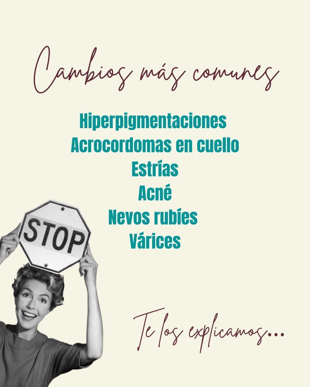 Carrusel ilustrado de Todo Bajo Contracción: Cambios en la piel durante el embarazo