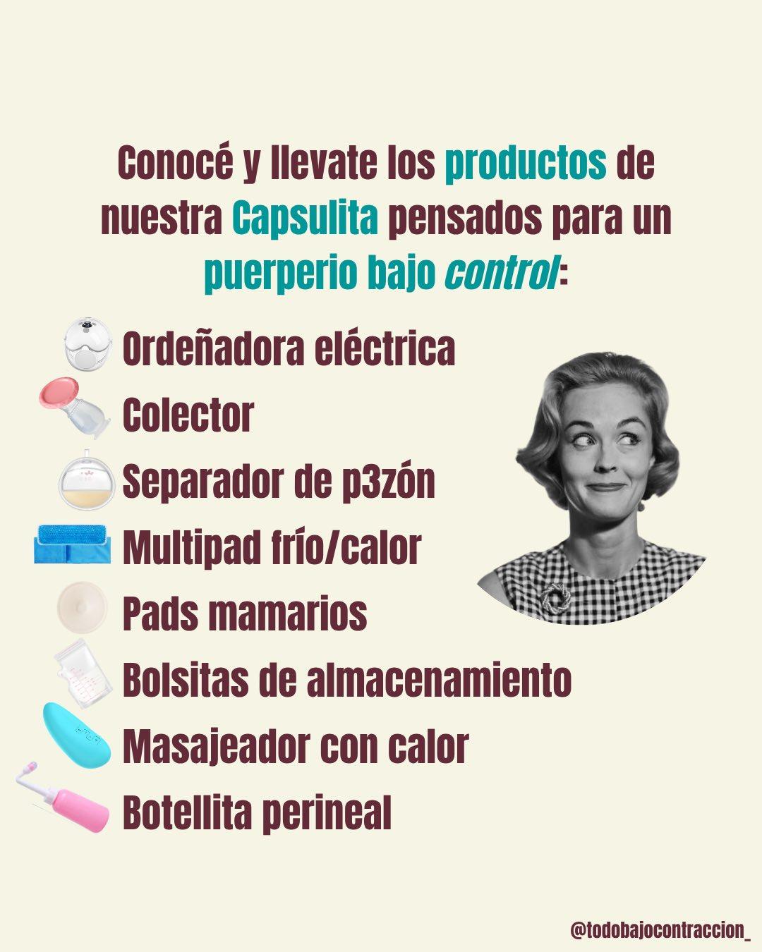 Carrusel ilustrado de Todo Bajo Contracción: Productos para el posparto