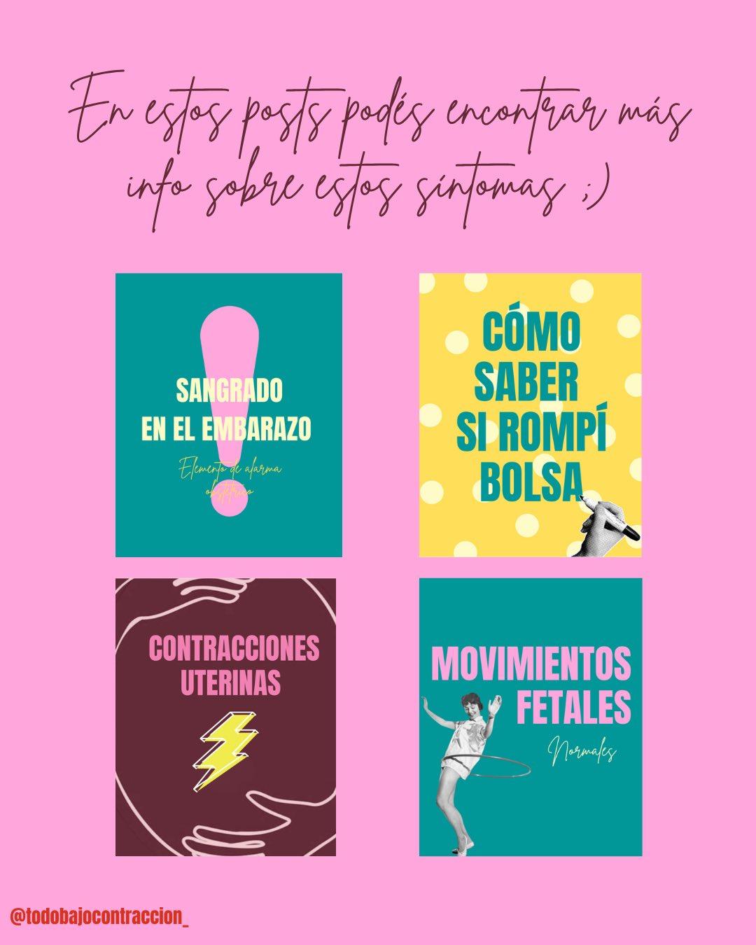 Carrusel ilustrado de Todo Bajo Contracción: Los 4 signos de alarma del embarazo
