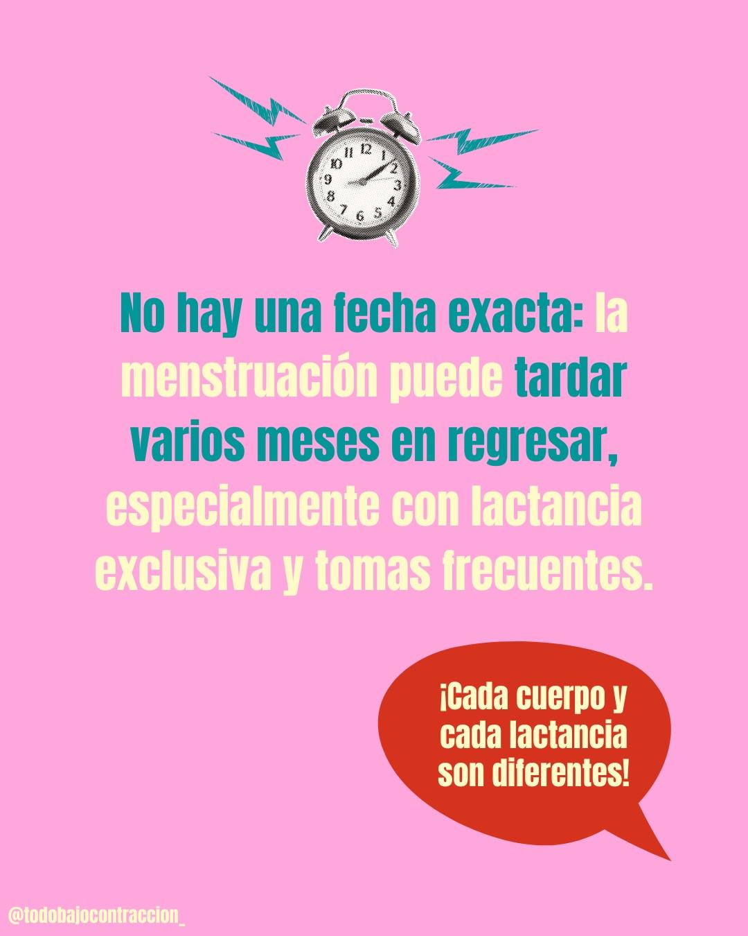 Carrusel ilustrado de Todo Bajo Contracción: Embarazo en el posparto sin menstruación