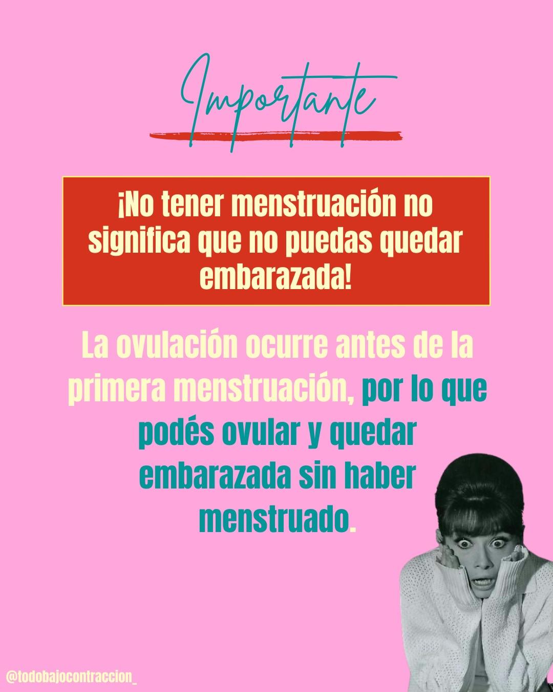 Carrusel ilustrado de Todo Bajo Contracción: Embarazo en el posparto sin menstruación