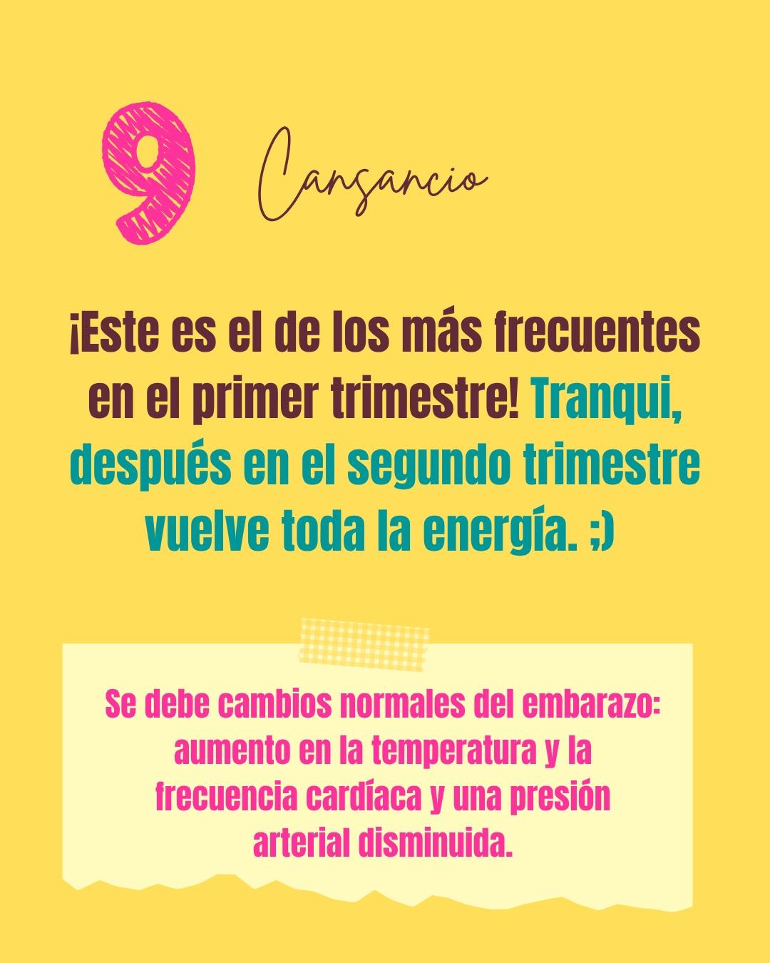 Carrusel ilustrado de Todo Bajo Contracción: Primeros síntomas del embarazo