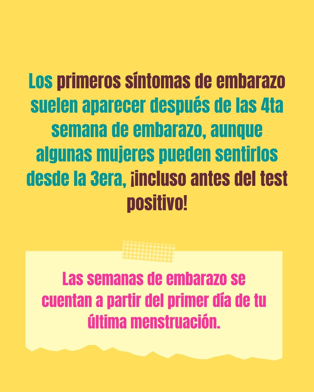 Carrusel ilustrado de Todo Bajo Contracción: Primeros síntomas del embarazo