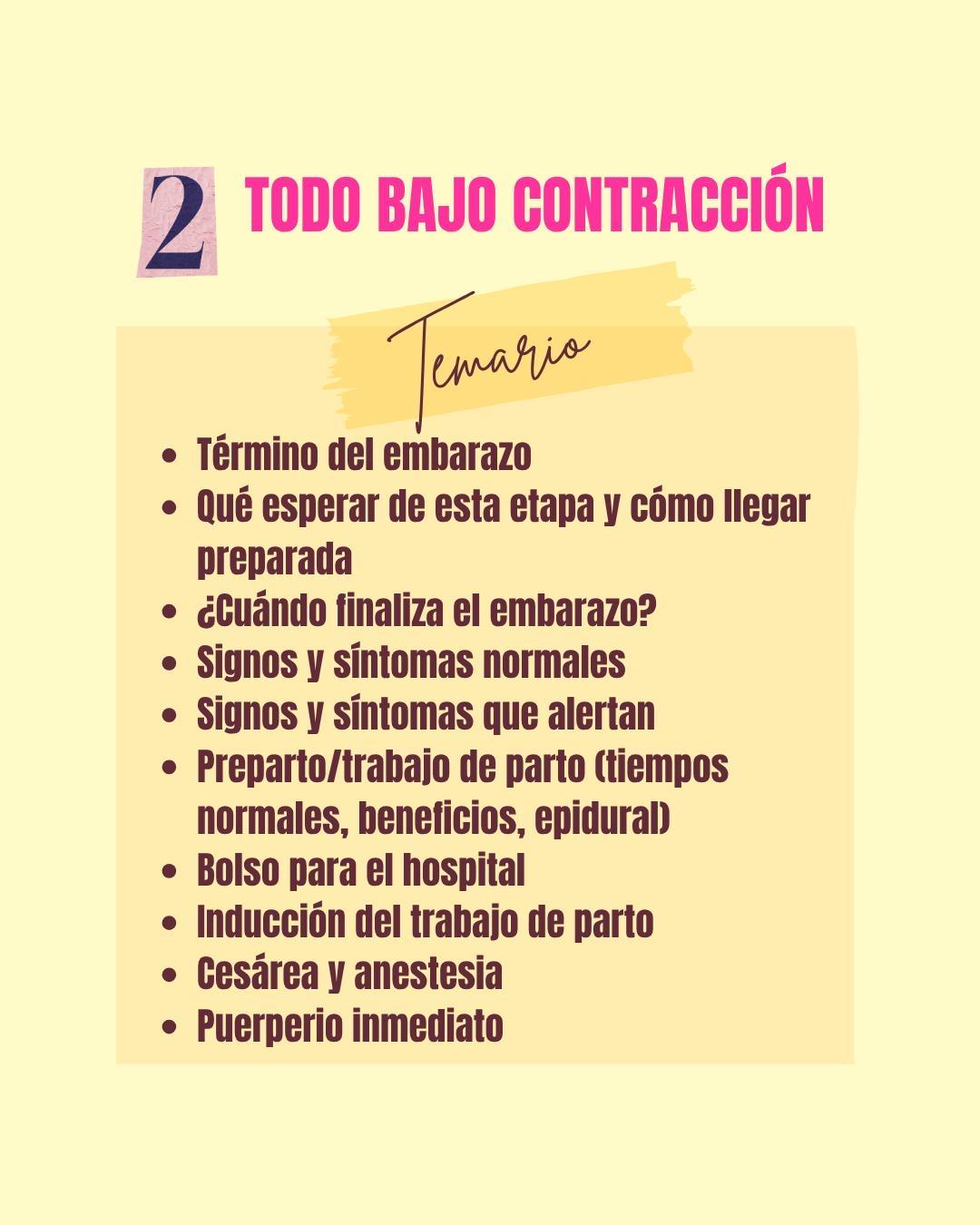 Temario del workshop "Todo Bajo Contracción"