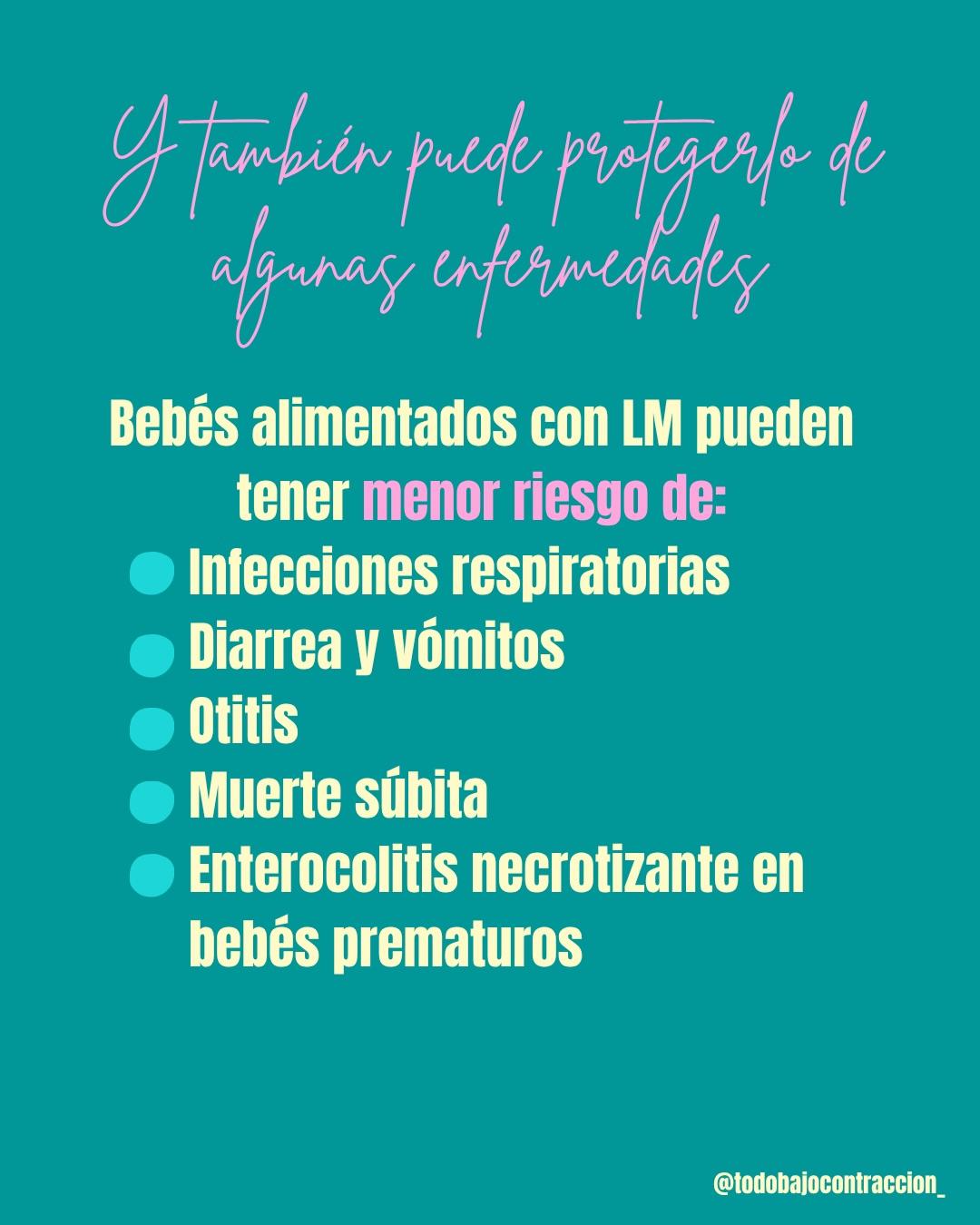 Carrusel ilustrado de Todo Bajo Contracción: Beneficios de la lactancia materna