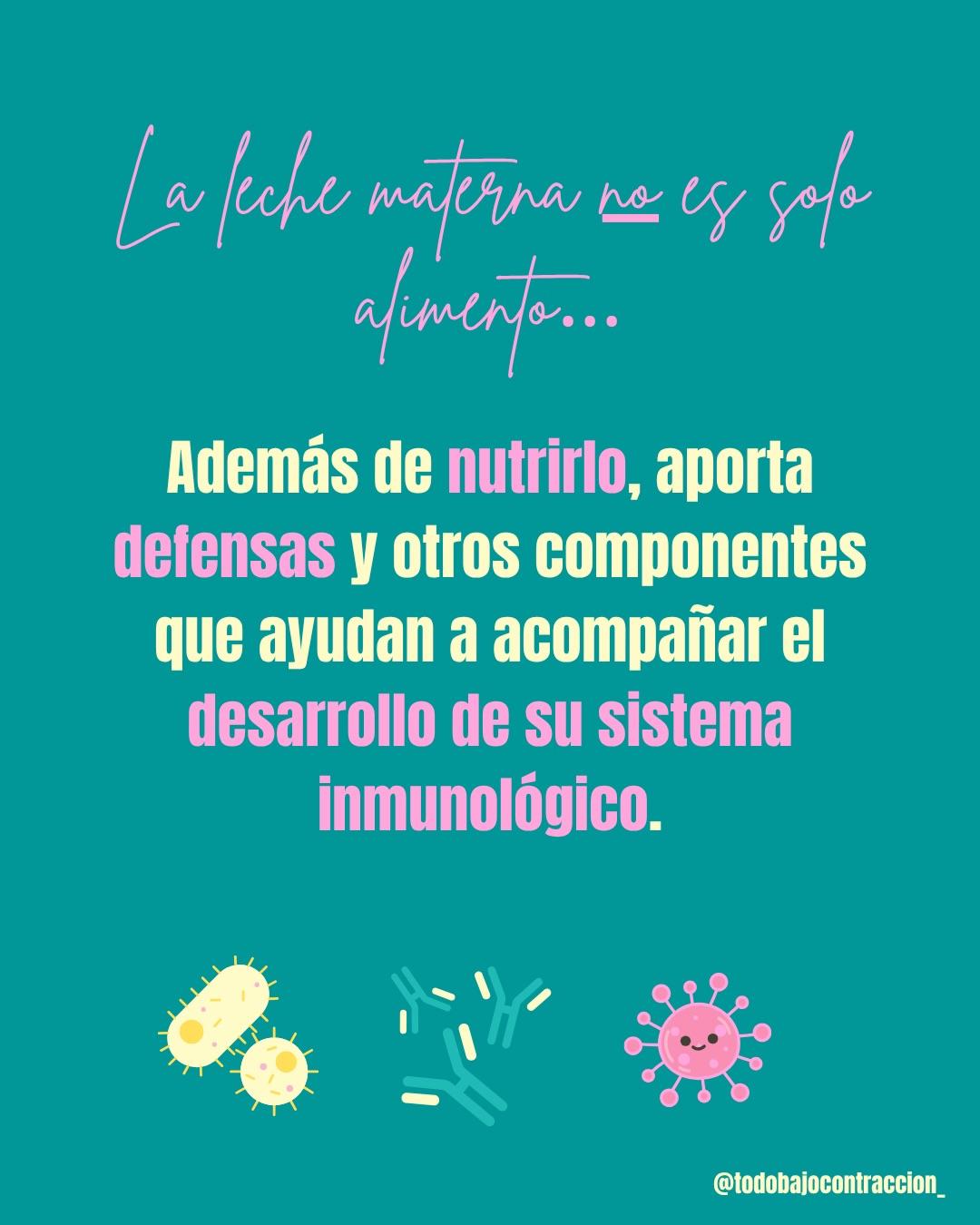 Carrusel ilustrado de Todo Bajo Contracción: Beneficios de la lactancia materna