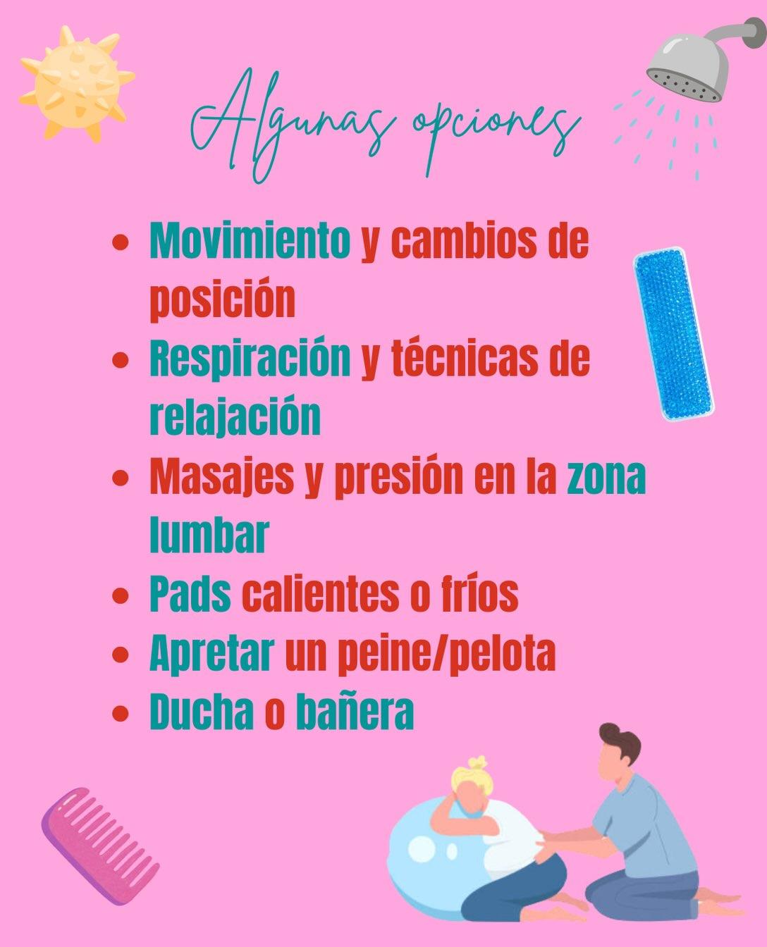Carrusel ilustrado de Todo Bajo Contracción: Cómo aliviar el dolor en el trabajo de parto