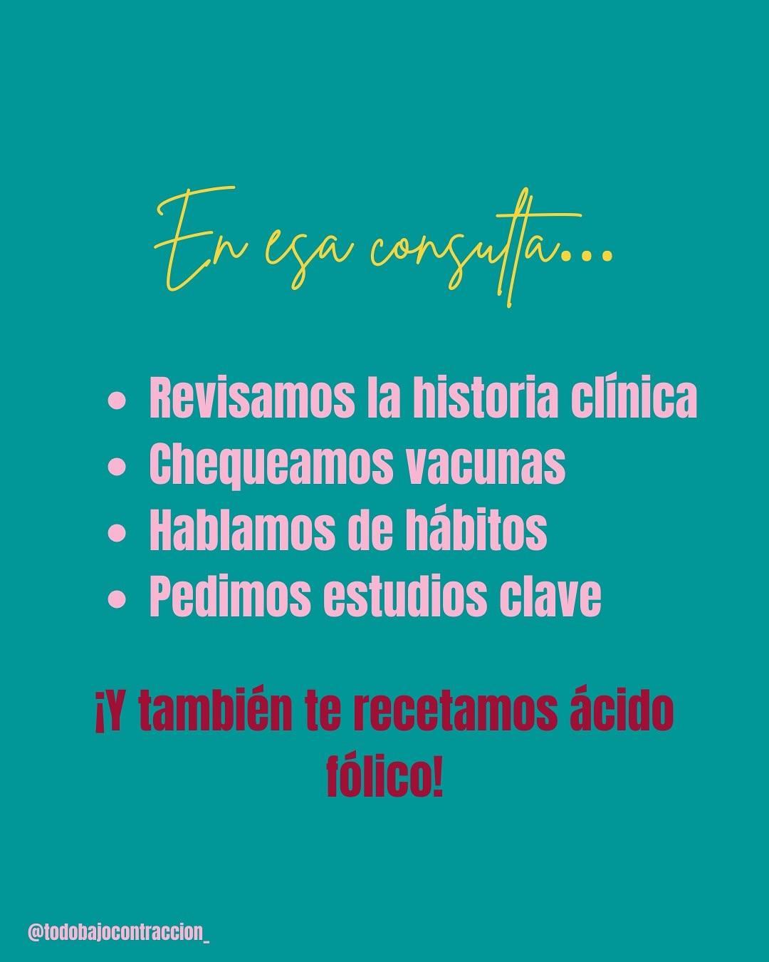 Carrusel ilustrado de Todo Bajo Contracción: Guía gratuita de consulta preconcepcional
