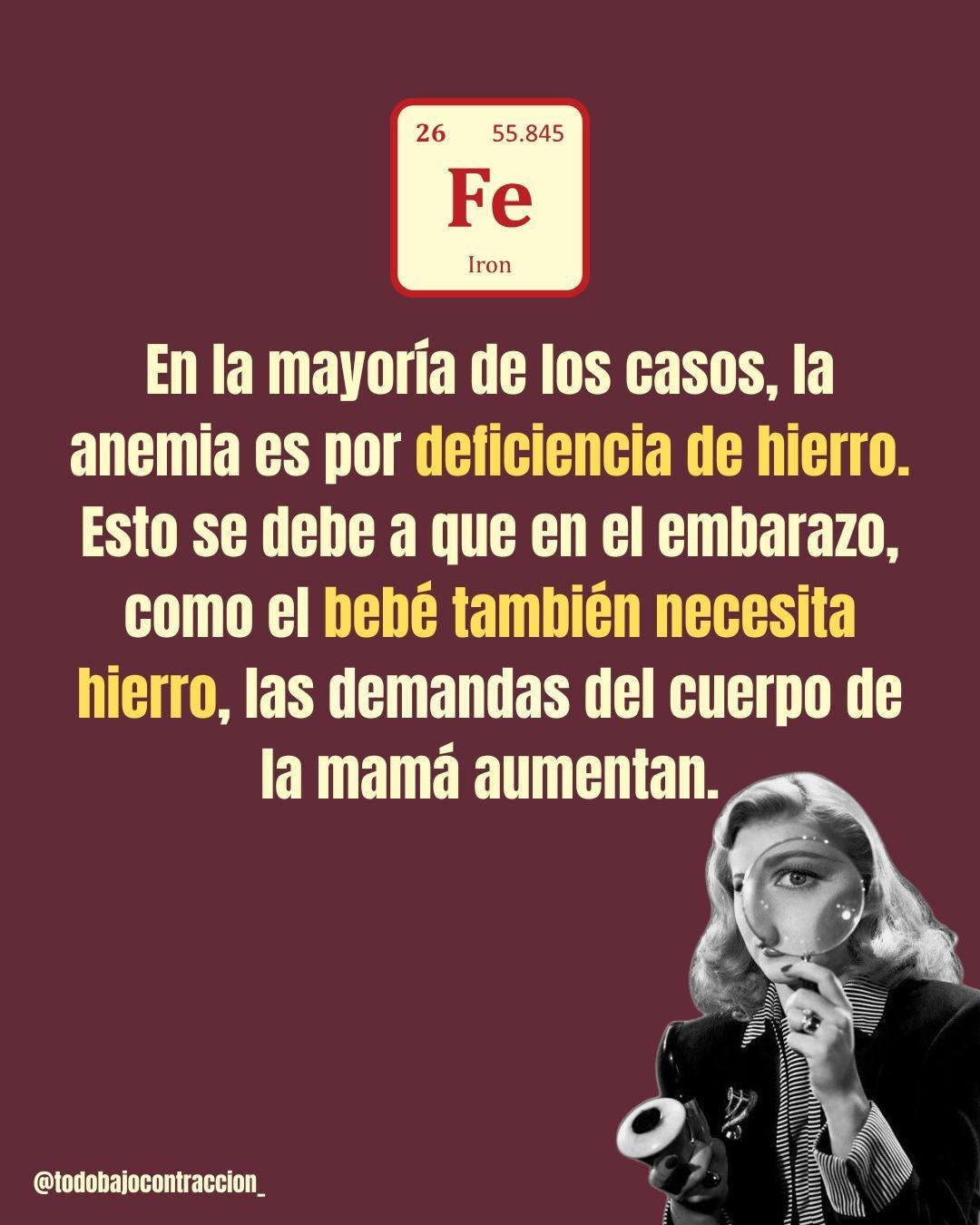 Carrusel ilustrado de Todo Bajo Contracción: Anemia en el embarazo