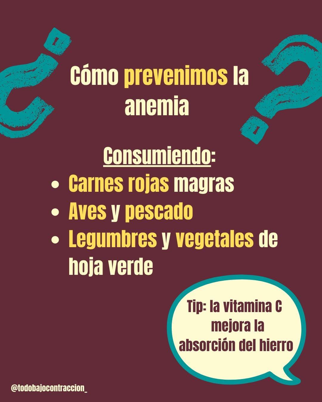 Carrusel ilustrado de Todo Bajo Contracción: Anemia en el embarazo