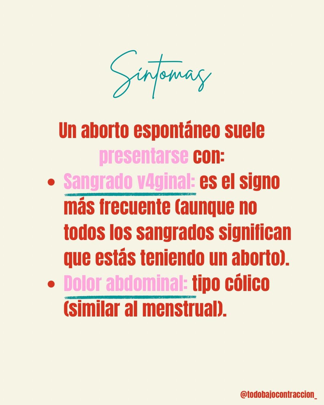 Carrusel ilustrado de Todo Bajo Contracción: Aborto espontáneo: lo que tenés que saber