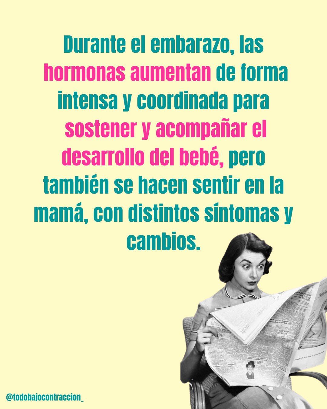 Carrusel ilustrado de Todo Bajo Contracción: Hormonas del embarazo y sus síntomas