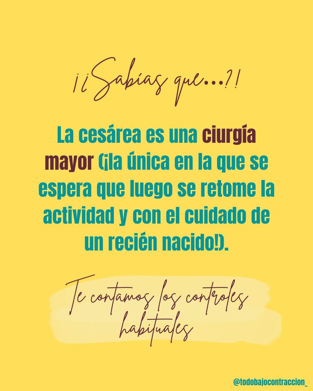 Carrusel ilustrado de Todo Bajo Contracción: Cesárea: recuperación y cuidados