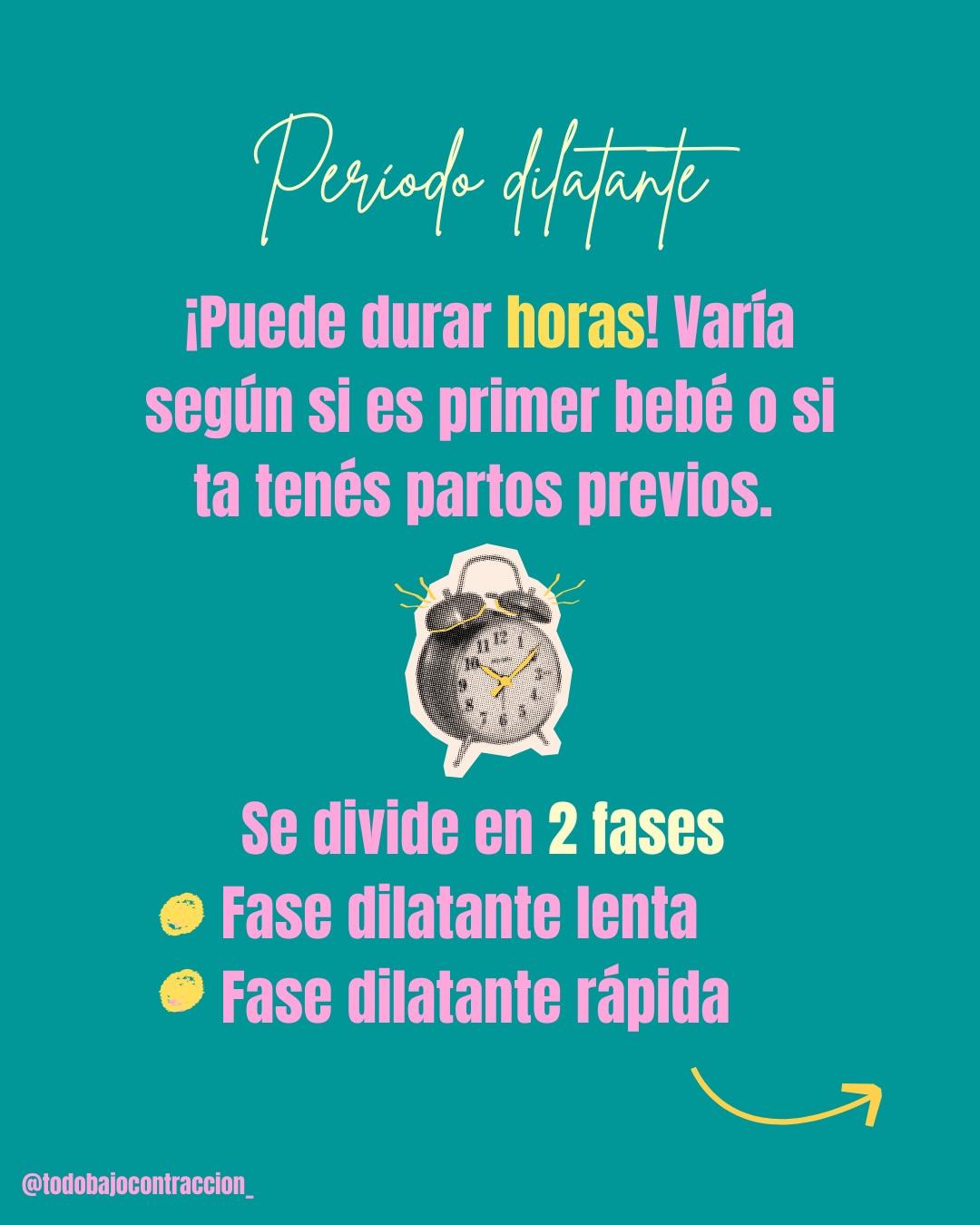 Carrusel ilustrado de Todo Bajo Contracción: Etapas del trabajo de parto