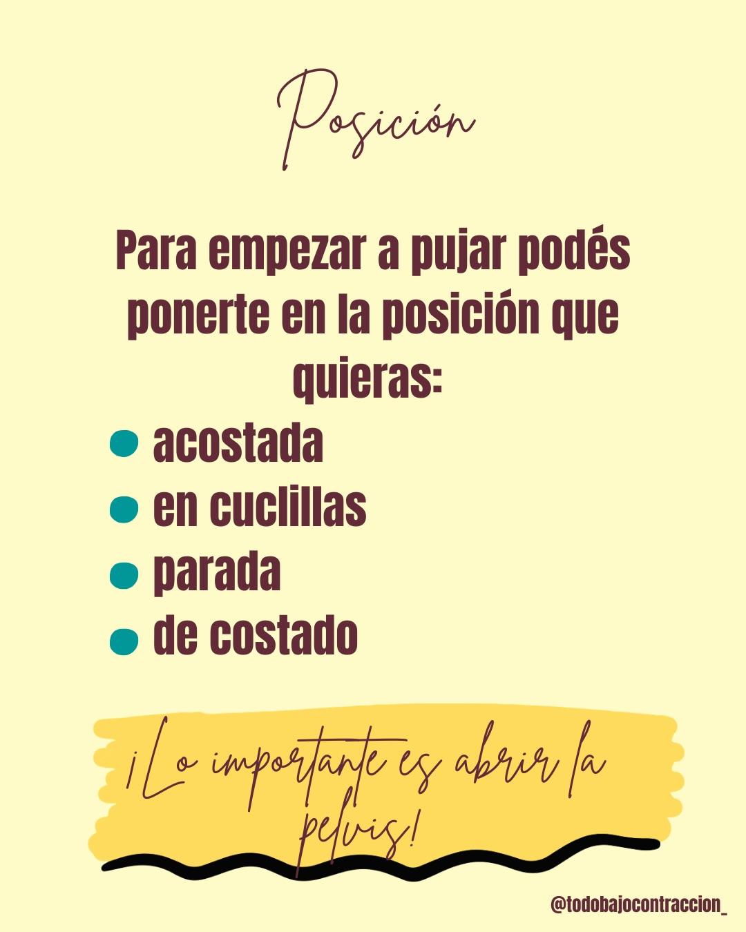Carrusel ilustrado de Todo Bajo Contracción: Pujos en el parto: info y tips