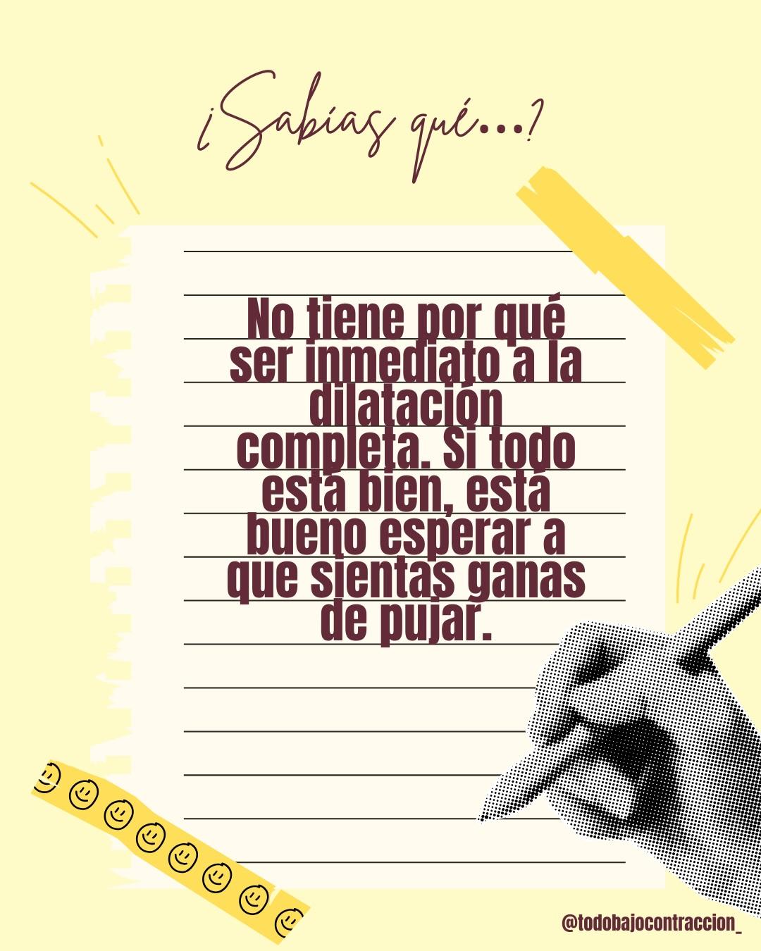 Carrusel ilustrado de Todo Bajo Contracción: Pujos en el parto: info y tips